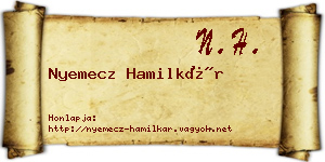 Nyemecz Hamilkár névjegykártya